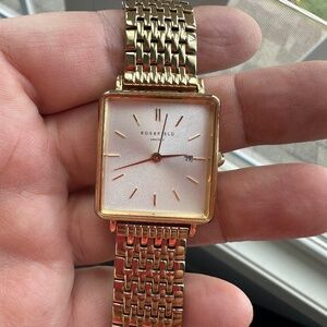 Rosefield Boxy Gold Tone Watch